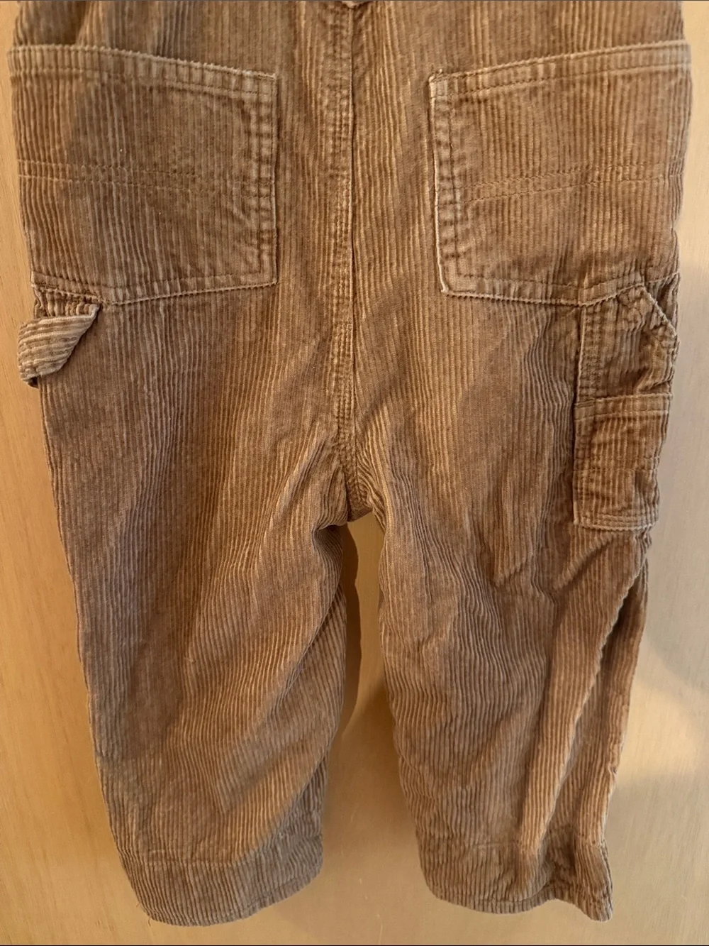 OshKosh B'gosh Baby Toddler Corduroy Overalls Plaid Lined Brown Size 24 Months